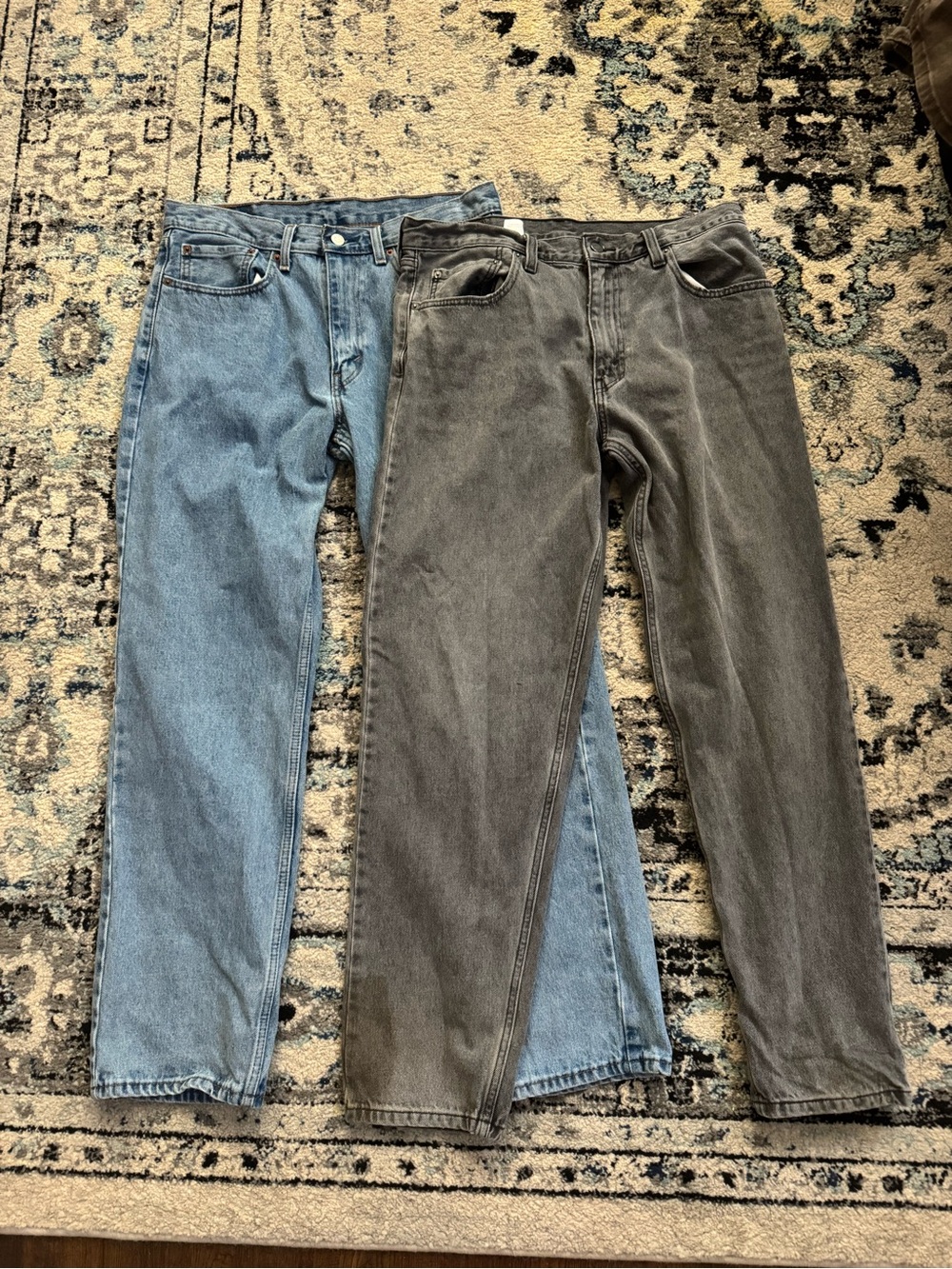2 Pairs! Levi’s 550 Relaxed Jeans - Faded Blue and Charcoal Black 1994